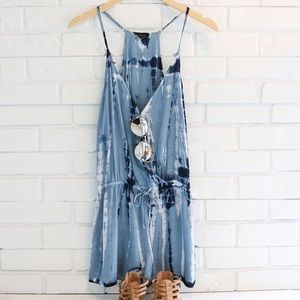 Blue tie-dye romper